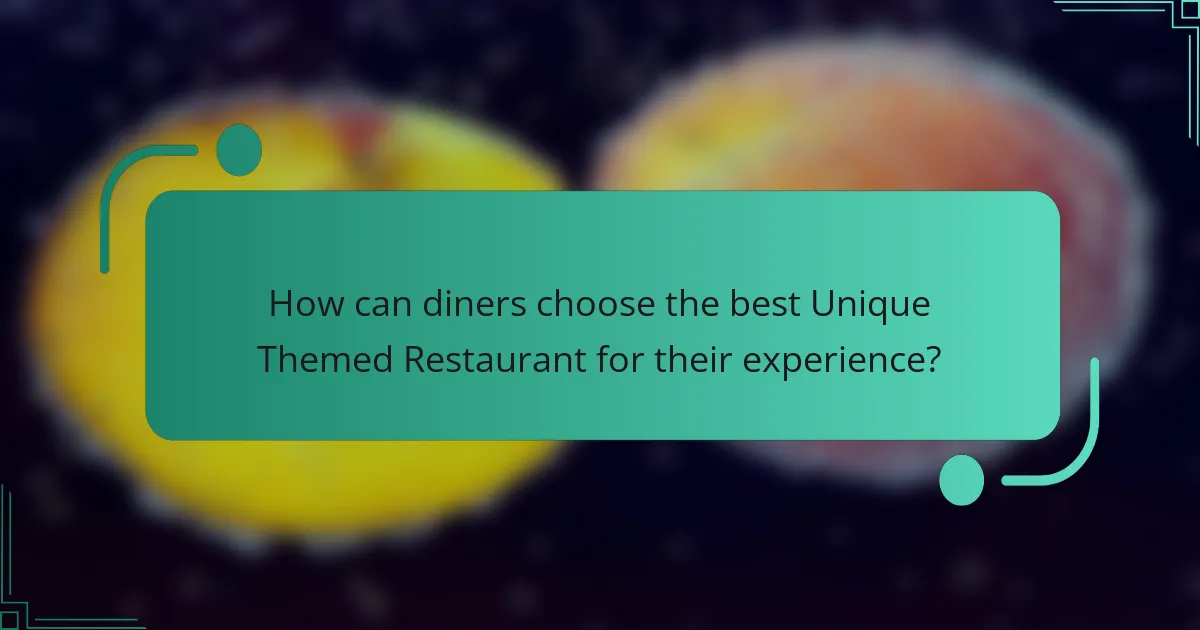How can diners choose the best Unique Themed Restaurant for their experience?