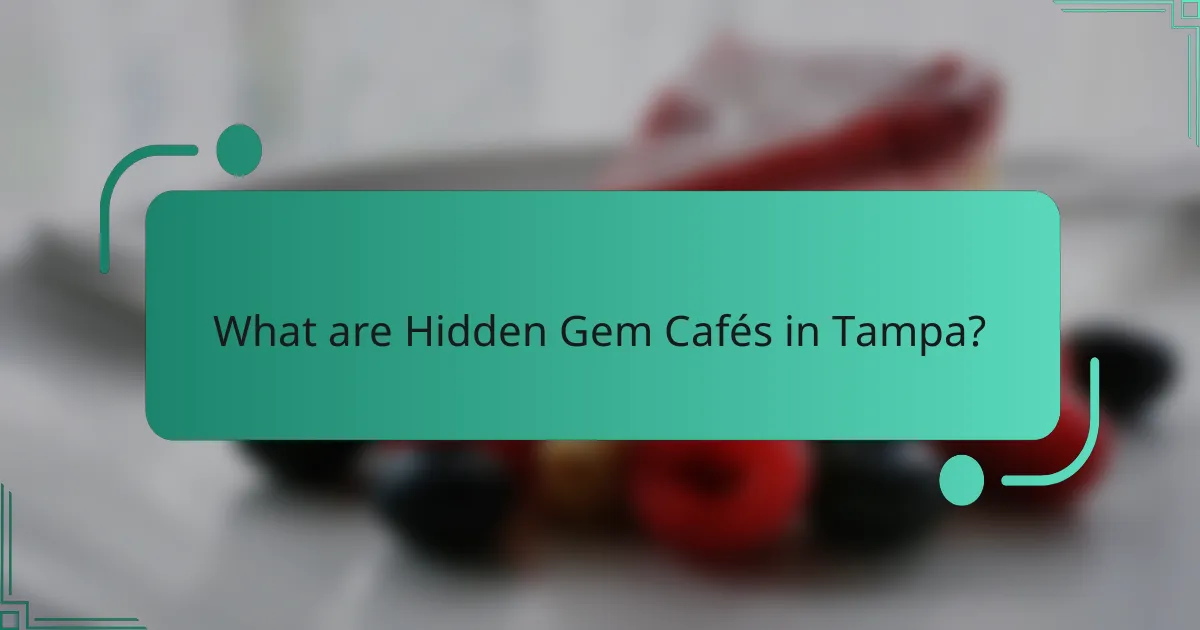 What are Hidden Gem Cafés in Tampa?