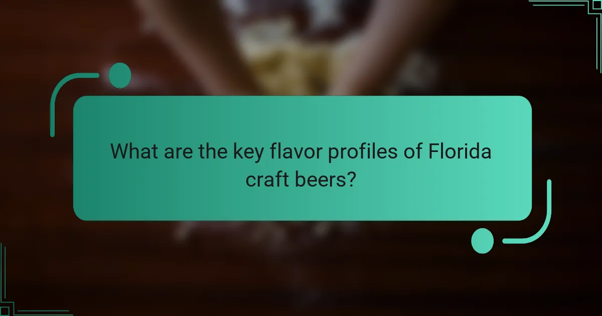 What are the key flavor profiles of Florida craft beers?